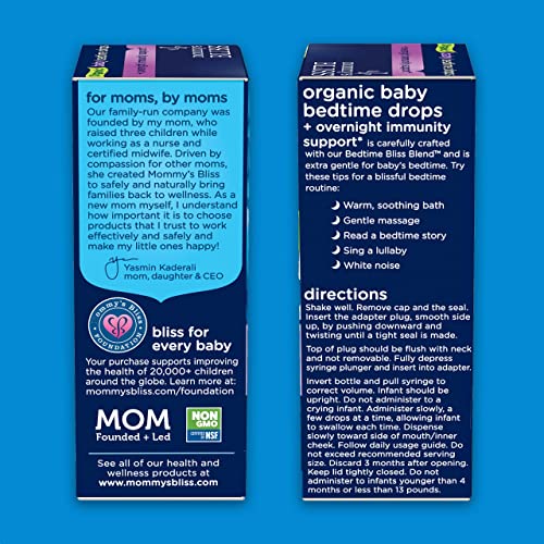 Mommy's Bliss Organic Baby Bedtime Drops + Overnight Immunity Support*, Promotes Restful Night, Melatonin Free, Age 4 Month+, 2 Fl Oz - Image 4